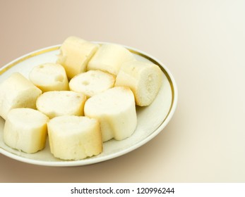 Japanese Traditional Dried Bread Like Pieces Of Wheat Gluten Fu