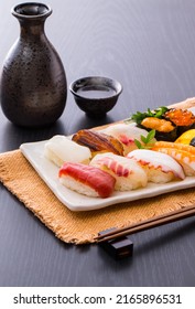 Japanese Traditional Sushi And Sake