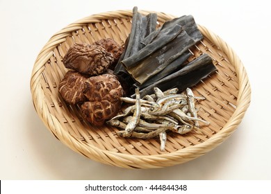 Japanese Umami Taste, Ingredients Of Dashi(japanese Soup Stock), Katsuobushi,kombu,niboshi And Hoshi Shiitake