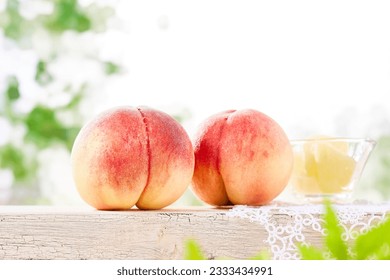 Japanese white peach, summer light and juicy fruit - Powered by Shutterstock