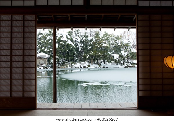 Japanese Winter Garden Stock Photo Edit Now 403326289