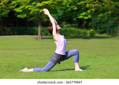 Japanese Woman Doing YOGA 