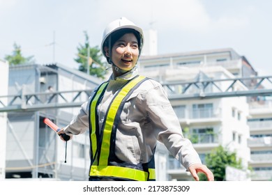 Japanese Woman In Work Clothes