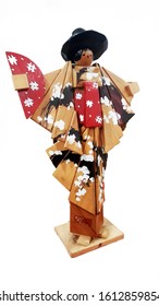 Japanese Wood Craft With White Background