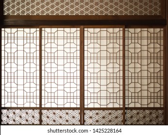 Japanese wooden shojido with beautiful work
