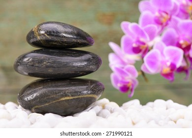 Japanese ZEN Garden With Feng Shui And Stacked Stones