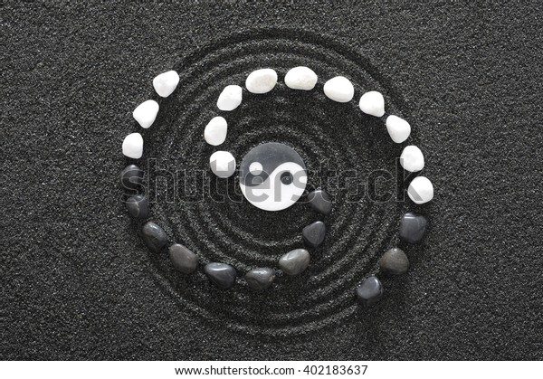 Japanese Zen Garden Yin Yang Stone Stock Photo Edit Now