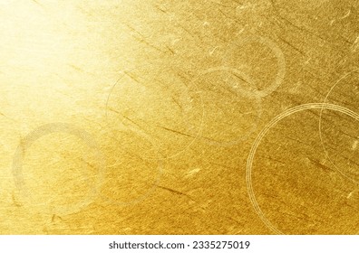 Japanese-style (abstract) Background is golden Japanese paper, overlapping circles,