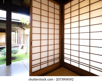 Japanese-style room and shoji door of an old Japanese house - Shutterstock ID 2073904592