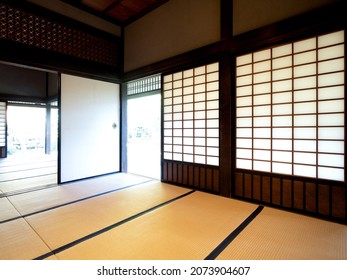 Japanese-style room and shoji door of an old Japanese house - Shutterstock ID 2073904607