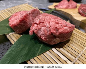 Japanese-style thick cut beef tongue, also known as gyutan, is a popular dish in Japan that features thick slices of grilled or pan-fried beef tongue.
