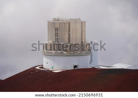 Japan's Subaru Telescope in the snow at the summit of the Mauna Kea volcano on the Big Island of Hawaii, United States Stock photo © 