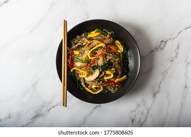 Japchae, Korean Glass Noodle Stir Fry 