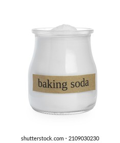 Jar Of Baking Soda Isolated On White