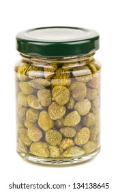 Jar Of Capers On White