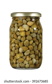 Jar Of Capers On White