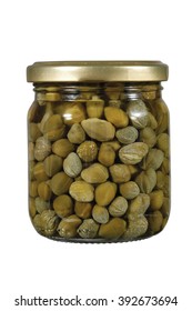 Jar Of Capers On White