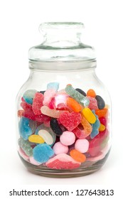 jar with colorful candies