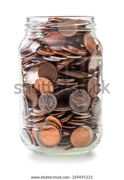 Jar Full Coins Stock Photo (Edit Now) 269691221