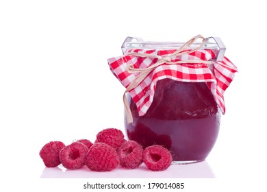 Jar Of Homemade Rasberry Jam 