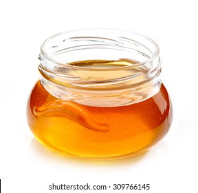 Jar Of Honey Isolated On White Background