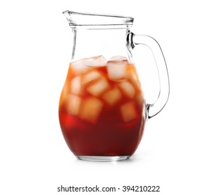 Jar Of Iced Tea Isolated On White