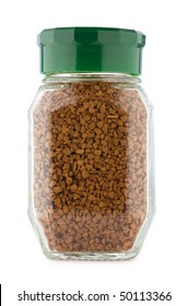 Jar Of Instant Coffee Isolated