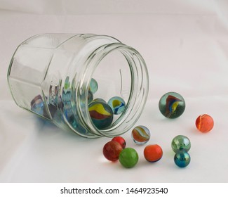 Jar Of Marbles (high Key Still Life)