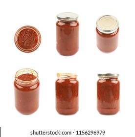 Jar Of Marinara Tomato Sauce Isolated