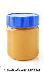 Jar Of Peanut Butter  On A White Background