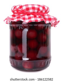 Jar of preserved cherries