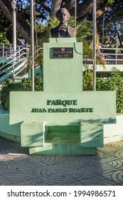 JARABACOA, DOMINICAN REPUBLIC - DECEMBER 9, 2018: Juan Pablo Duarte monument in Jarabacoa, Dominican Republic