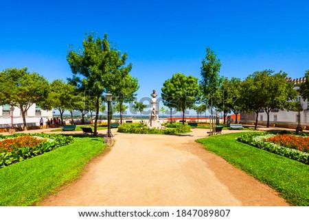 Jardim Diana is a public garden and viewpoint near the Roman Temple of Evora in the centre of Evora city, Portugal