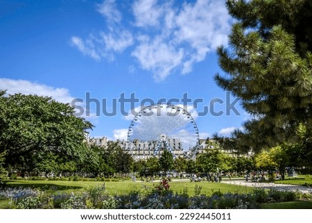 Jardin des Tuileries on a Colorful Sunny Day - Paris, France 