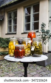 Jars With Pickled Food