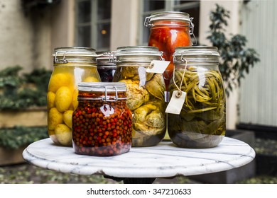 Jars With Pickled Food