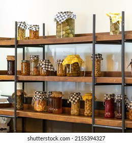 jars of pickles in the kitchen