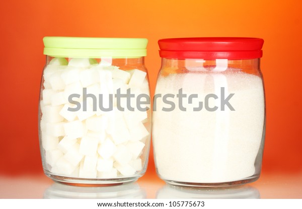 Jars White Lump Sugar White Crystal Royalty Free Stock Image