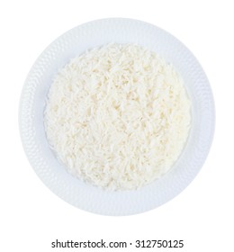 Jasmine Rice On White Plate