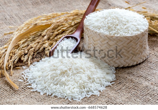 Jasmine Rice Small Burlap Sack Stock Photo (Edit Now) 668574628