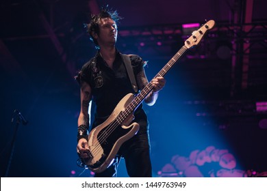 Jason McCaslin Bassist Of Sum 41 , Live At O2 Victoria Warehouse Manchester June 26th 2019 