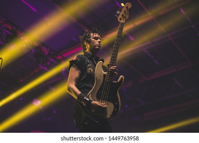 Jason McCaslin Bassist Of Sum 41 , Live At O2 Victoria Warehouse Manchester June 26th 2019 