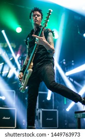 Jason McCaslin Bassist Of Sum 41 , Live At O2 Victoria Warehouse Manchester June 26th 2019 