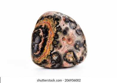 Jasper Leopard Skin Stone On White