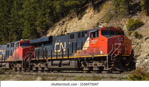 JASPER MAY 2019: Canadian National Railway Near Jasper, Alberta, Canada