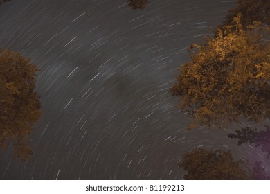 Jasper National Park, Alberta, Canada; Star Trails At Night