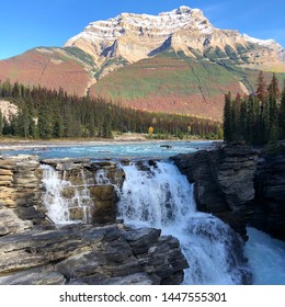 Jasper National Park, Alberta - September 19, 2018: Majestic view of the Athabasca Falls