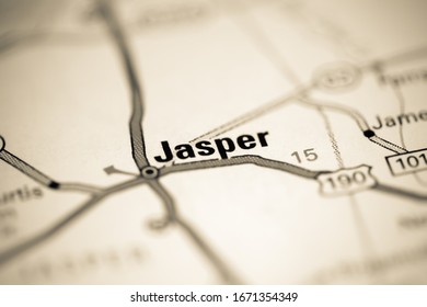 Jasper. Texas. USA On A Geography Map