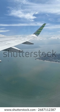 Java island view from the airplane cabin