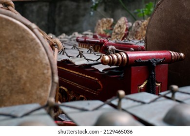 Javanese traditional musical instrument commonlyknown as "Gamelan". selective focus